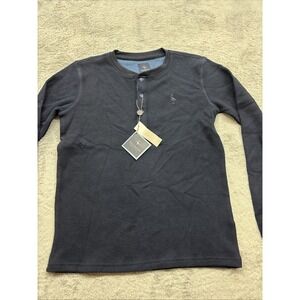 Taylorbyrd Collection Boys L 14/16 Waffle Long Sleeve Shirt Henley Blue 3 Button